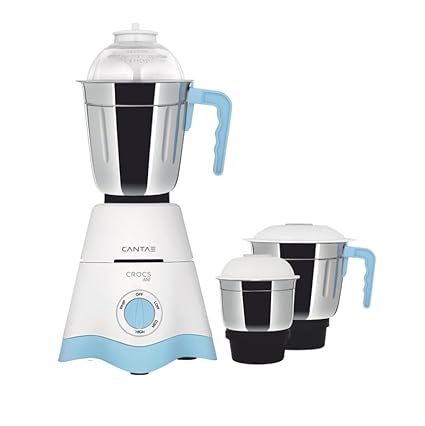 CANTAE LIFE MADE BETTER Mixer Grinder Crocs 650 Watts White and Sky Blue