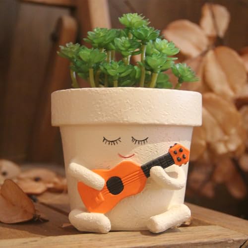adbwin Smiley Face Planter Indoor Plants with Drainage Hole 4
