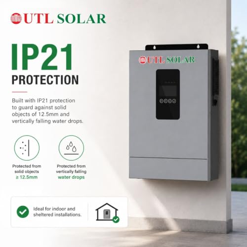 Image of UTL ECO-X 6.5kW 48V Hybrid Solar Inverter | Pure Sine Wave | MPPT Solar Charge Controller | Supports Lithium & Lead-Acid Batteries | 9kW PV Input | LCD Display | Wi-Fi Monitoring