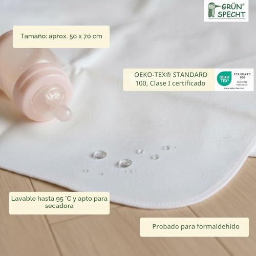 Miniatura 3 de Grünspecht 163 - Almohadilla Impermeable Para Cama, 50 X 70 Cm, Color Blanco