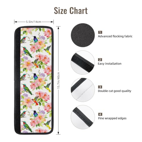 Image of Hummingbirds Refrigerator Door Handle Covers Set of 2, Spring Floral Neoprene Fridge Door Handle Covers Washable Non-Slip Protector for Fridge Dishwasher Appliance, Keep Your Kitchen Clean