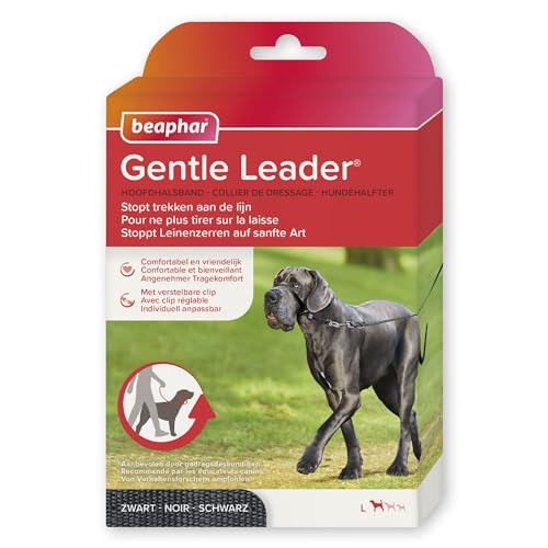 Beaphar Gentle Leader L Black 1 Piece - Dog Head Collar - Fabric - Kind and Effective Training, no...