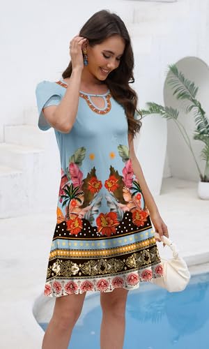 Image of COSSEN Women's Summer Casual Tshirt Dress Crew Neck
