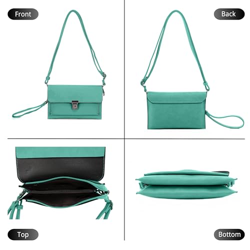 Isabelle Women's Pushlock Shoulder Crossbody Clutch Purse Bag Wristlet2