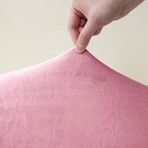 Image of HOKIPO 200 GSM Premium Velvet Series Elastic Sofa Cover 1 Seater, Pink (AR-4736-PNK)