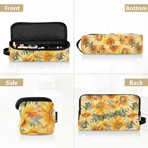 Bolsa de viaje para herramientas de cabello con pintura de girasol, con tapete resistente al calor para planchas, rizadores y alaciadoras miniatura 5