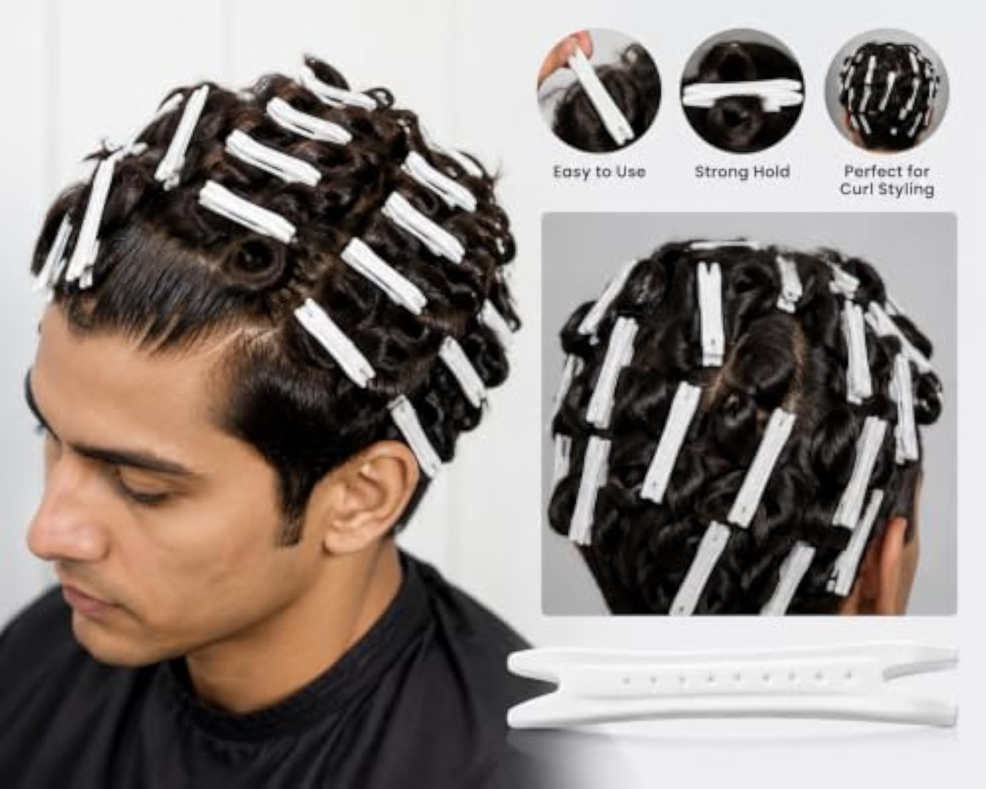 Plastic Hair Waving Curling Pins, Reusable 100pc Set