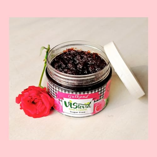 Image of Vistevia Sugar Free Gulkand (Rose Petal Preserve), Stevia-Sweetened Flavor of Damascus Roses, Diabetic and Keto Friendly- Pack 0f 1 (380G)