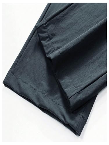SOLY HUX Men's Drawstring Elastic Waist Pants Casual Patched Straight Leg Trousers with Pockets4