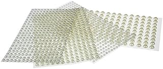 LJY 1200 Pieces Acrylic Rhinestone Pearl Stickers Sheets Self Adhesive Gems, White, Assorted Sizes (4mm / 5mm / 6mm / 8mm)