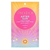 Pacifica Beauty, After Sun Cool & Glow Chest Area Sheet Mask, Aloe Vera, Calendula, Vitamin C, Vanilla, Cooling Mask, Suncare + Skincare, Sun Burn Relief, Vegan