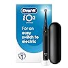 Oral-B iO Simple Clean Rechargeable Electric Powered Toothbrush, Night Black with 1 Gentle Care Brush Head and 1 Black Travel Case - Automatic Pressure Sensor to Protect Gums - 3 Modes - 2 Min Timer