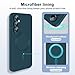 Slim Case for Samsung Galaxy S23 FE 5G, [Camera Lens Protector][Mag-Safe] Thin Metal Matte Silicone Soft Rubber S23 FE Phone Case, Magnetic Wireless Charging Cover for Samsung S23 FE (Green)