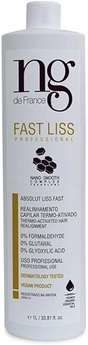 Fast Liss NG de France 1 litro | Escova Progressiva | Realinhamento Capilar | Alisamento | Redutor de Volume | Vegano | Profissional | Cabelo sem frizz