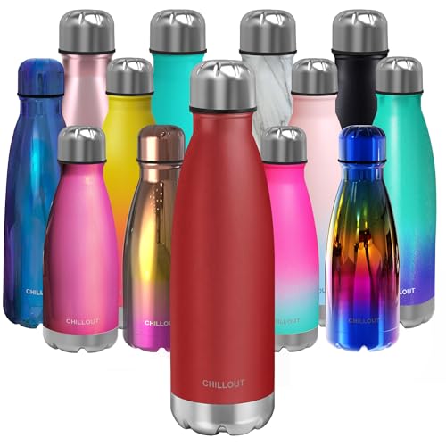Image of CHILLOUT LIFE 17oz Insulated Stainless Steel Water Bottle, Leak Proof