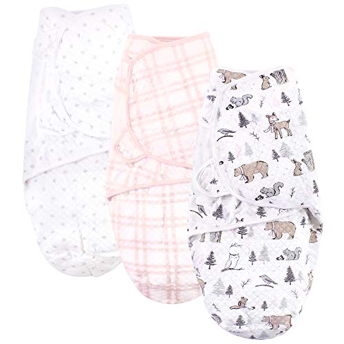 Image of Hudson Baby Unisex Baby Quilted Cotton Swaddle Wrap 3pk, Winter Forest, 0-3 Months