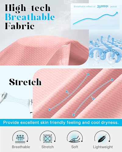 33,000ft Women's UPF 50+ Hoodie Jacket Lightweight Long Sleeve Sun Protection Shirt Full Zip Up Breathable Sportwear with Thumb Holes for Hiking Running Outdoor Pink M - Image 3