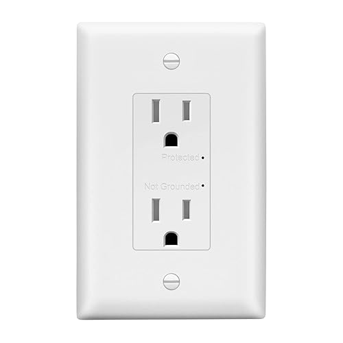 LIDER Receptáculo protector de sobretensiones con indicador de puesta a tierra, salida de pared segura para niños, resistente a manipulaciones,