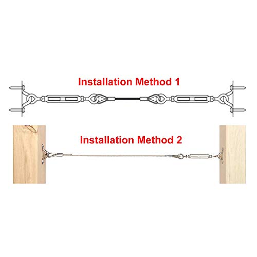 20 Pack 1/8" Heavy Duty Stainless Steel Cable Railing Kits for Wood Posts, DIY Balustrade Kit with Jaw Swage Fork Turnbuckle US Stock