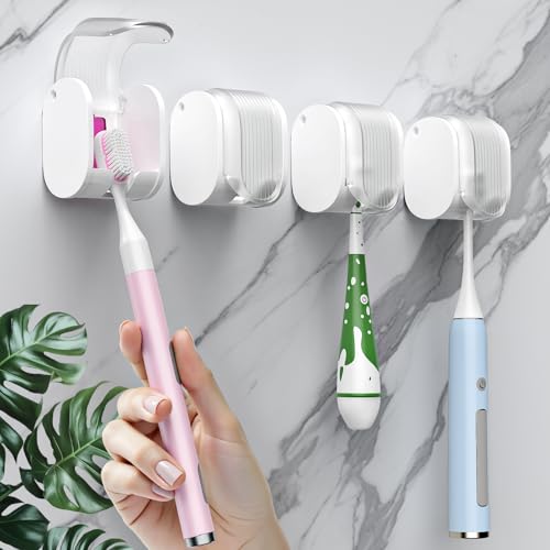 4 Pcs Toothbrush Holders Wall Mounted