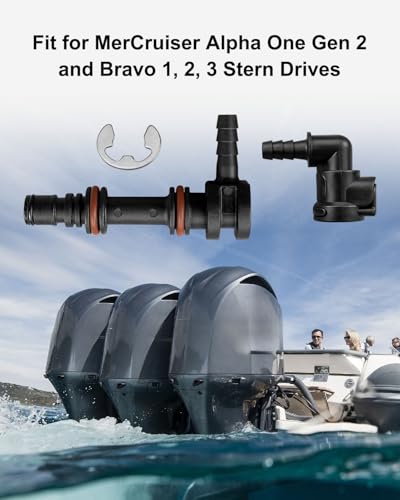 Image of 861163 Gear Lube Hose Connector Fit for MerCruiser Alpha One Gen 2 | Fit for Bravo 1 2 3 Sterndrives Replace 22-861150T02 22-861163, Gear Lube Fitting Kit
