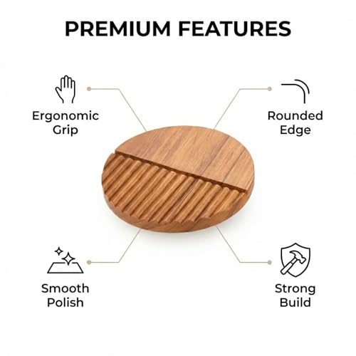 Image of Teak Wood Handle for Wardrobe /Cabinet Handle for Wardrobe /Handle for Modern Interior for Home & Office (6 Inch) Natural Wood Finish-| 3 Years Warranty |