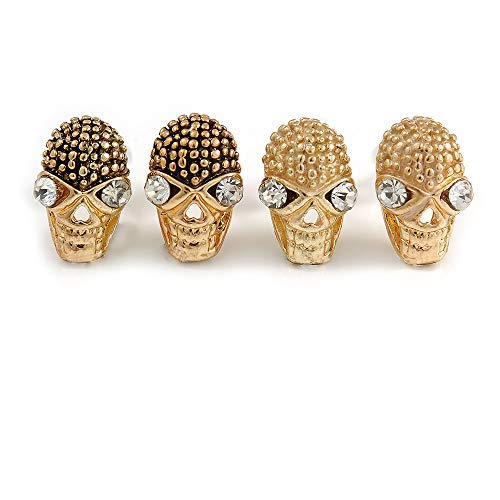 Pendientes de calavera dorada de 11 mm un regalo original de cumplea&ntilde;os en estuche doble