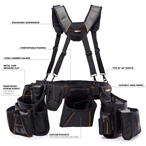 Toughbuilt - Pro Framer Suspension Rig With Pockets - Heavy Duty, Deluxe Premium Quality, Durable - Adjustable Size - (Tb-301-6) #TOP1