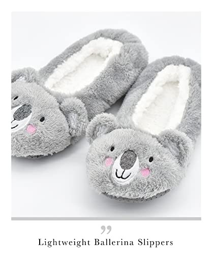 Image of DICUIRD Women's Animal Gripper Slipper Socks, Soft Sole Fuzzy Indoor House Socks