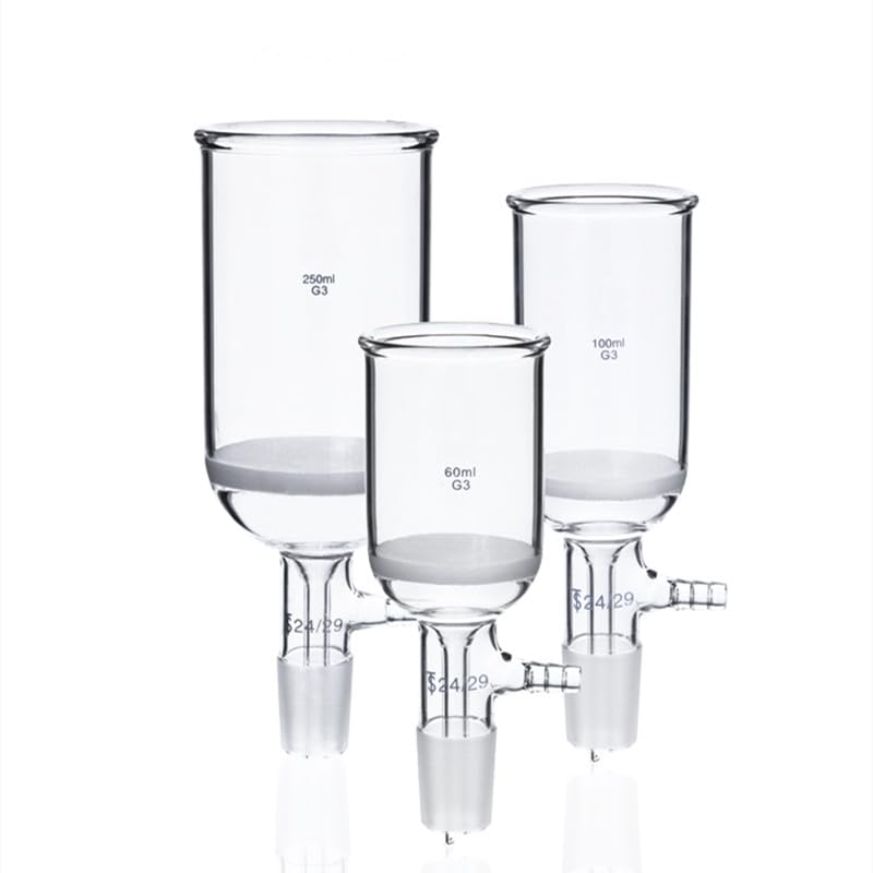 1 embudo de filtro Buchner de vidrio de laboratorio de 30-2000 ml, embudo sinterizado G1-G5 filtros gruesos para selección (100 ml)