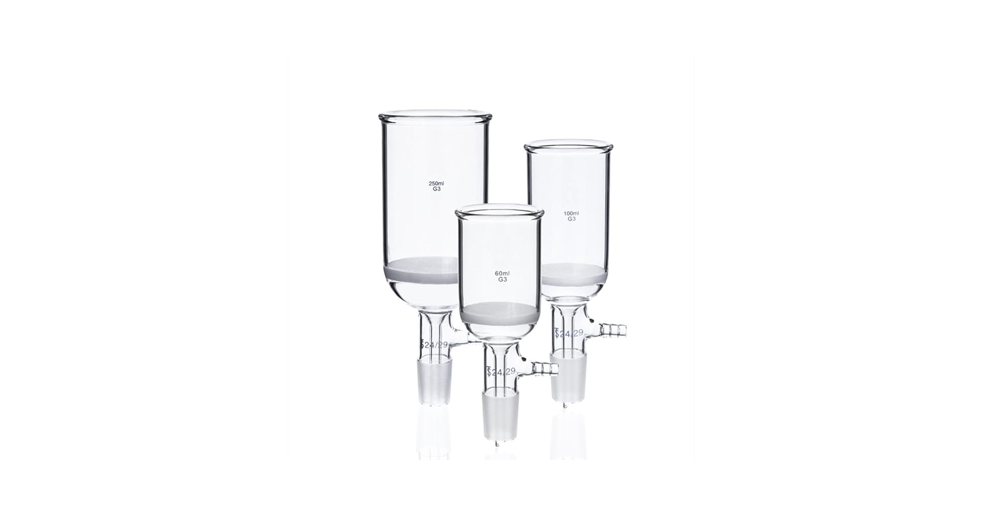 メル83199 1pcs 30-2000ml Lab Glass Buchner Filter Funnel, sintered