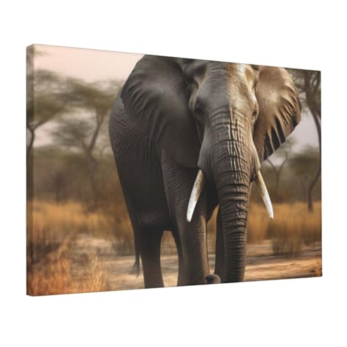 Toile éléphant d'Afrique tropicale pour déco murale de bureau