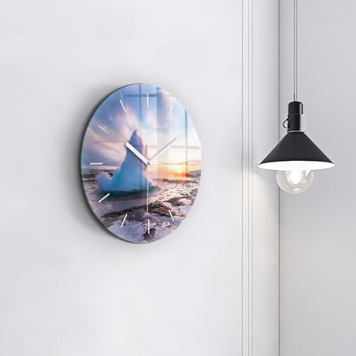 Horloge en Verre Geyser Islande Wallfluent 30 cm - 4