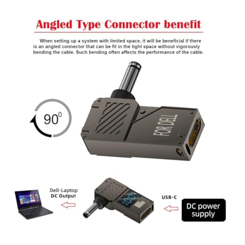 Image of ETZIN 100W Female Type-C to Laptop Charging Adapter Converter Compatible with Lenovo IdeaPad Yoga Laptop Series, Chromebook, Liteon, Flex, Notebooks (4.5-3.0DEL)