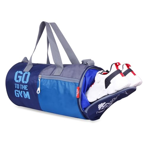Image of Unisex Duffle Bag Gym Bag Workout Duffle Athletic Duffle Bag Gender-Neutral Gym Bag(Dark Blue & Light Blue)