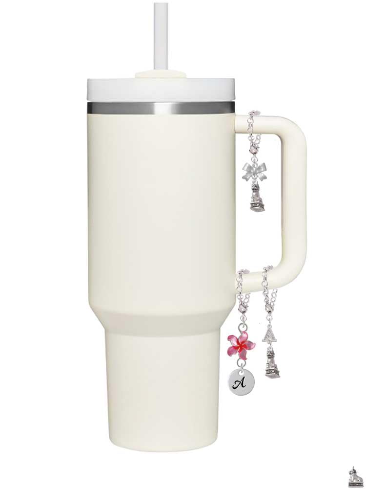 Delight Jewelry Silvertone Fu Dog - Silvertone Bow Charm Accessory for Tumblers and Thermal Cups