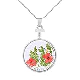 ♛Material:Legierung + glas + natürliche getrocknete blume; Kettenlänge: 60cm