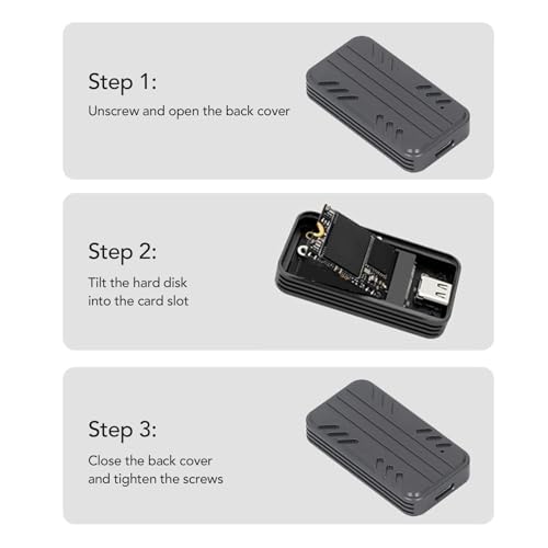 SSD Enclosure, Portable SSD 10Gbps Type C USB3.1 Gen2 Hard Drive Enclosure M.2 NVME SSD Hard Drive Enclosure Professional for for OS X for - Image 2