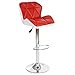 Mendler Barhocker HWC-A92, Barstuhl Tresenhocker, höhenverstellbar Kunstleder - rot