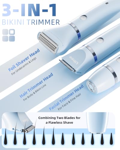 Image of Ufree 3-in-1 Bikini Trimmer Electric Razors for Women, Gifts for Women