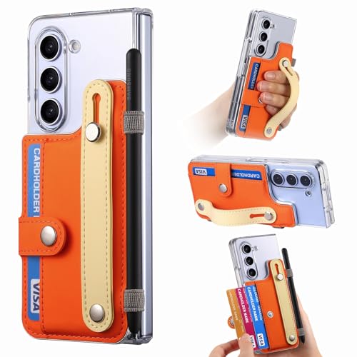 Samsung Galaxy Z Fold5 P[X EHbg ϏՌP[X tbvop[ Ot J[hXbg LbNX^h h~یobNP[X ^n[hPCNAJo[(Orange)