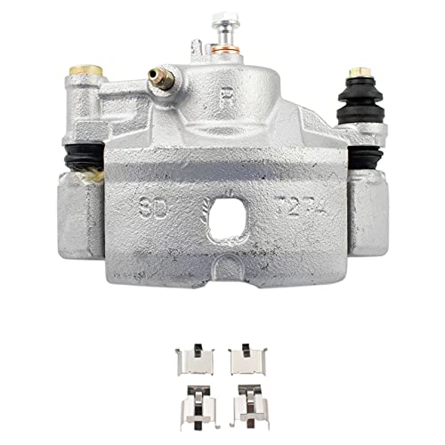Image of TRQ Front Driver and Passenger Side Brake Caliper Set Caliper Brackets Hardware Compatible with 98-00 Honda Civic CX DX GX HX LX 90-91 Civic Base DX LX SI EX 90-91 CRX Base 93-97 del Sol S SI