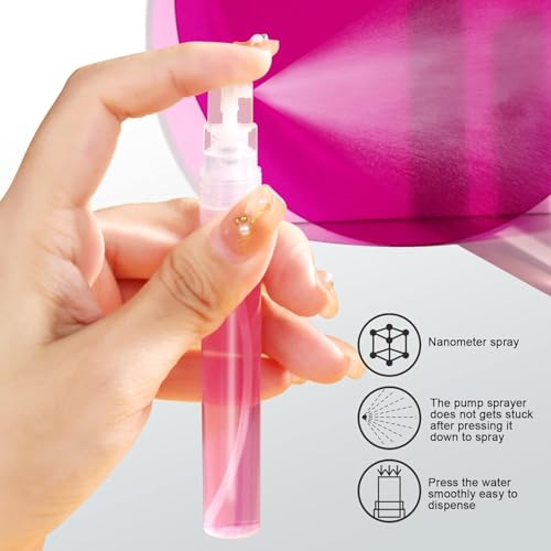 Image of Plastic Mini Spray Bottle, 10 ml Spray Bottle Empty, Fine Mist Refillable Mini Perfume Bottle, Perfume Atomizer, Small Sample Containers, Plastic Portable Travel Bottle, Clear (Pack 5,)