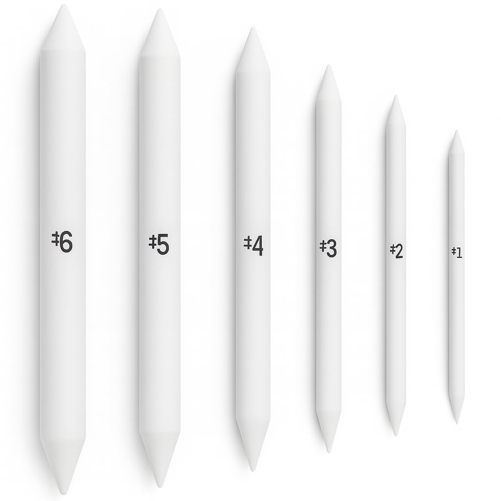 6 PCS Blending Stumps and Tortillions Paper Art Blenders, Art Pencils, Drawing Pencils for Students and Artists | Premium Charcoal Sketch Drawing Tools