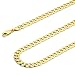 14k Yellow Gold Hollow Men's 3.5mm Cuban Curb Chain Necklace with Lobster Claw Clasp - 20