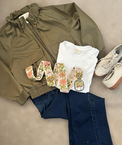 Andina Vintage Blossom Embroidered Belt for Women - Handmade Peruvian Design3