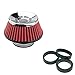 Produktbild Simoni Racing FSR/UE Ultra-Light Single Cone Filter, Chrome Cap, Red Cotton