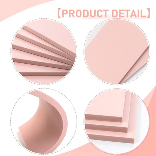 Image of 6 Pack 4 inchx6 inch Pale Pink Rubber Stamp Carving Blocks Rubber Carved Brick for Stamp Soft Rubber Crafts and DIY Craft Project