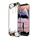 Produktbild Galaxy S9 Hülle [mit HD-Schutzfolie],OKZone [Blumen Series] Transparent Weiche Silikon Malerei Muster Hülle TPU Bumper Case Blühende Blumen Design Schutzhülle für Samsung Galaxy S9 (Dunkelrot)