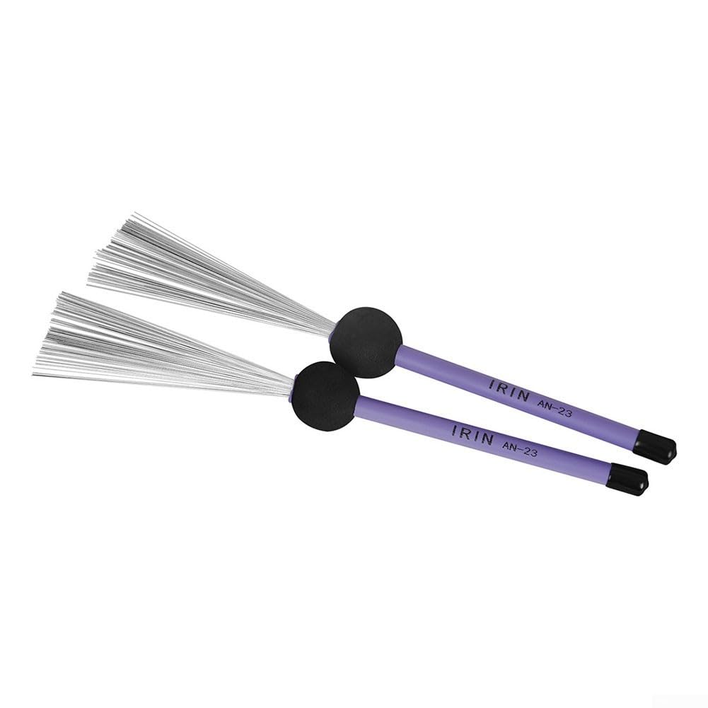 Spazzole per batteria in filo di acciaio, ideali per esibizioni musicali soft AN 22, AN 23, AN 24 (AN23Purple)